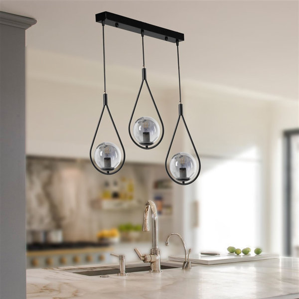 Bless international Xochitl 3 Light Kitchen Island Teardrop Pendant